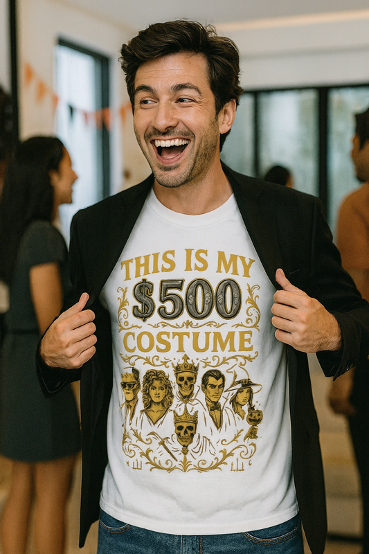 500 Dollar Halloween Costume Shirt – Extravagant Halloween Tee, Gothic Luxury Costume Shirt, Funny Rich Guy Party T-Shirt